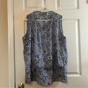 Cato 18/20 Sleeveless Blue Floral Top